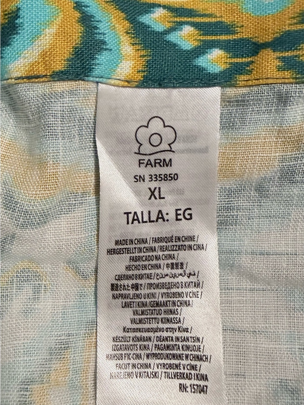 Farm Rio Tropical Tapestry Euroflax Premium Linen Maxi Dress Off White Womens XL - Picture 10 of 16